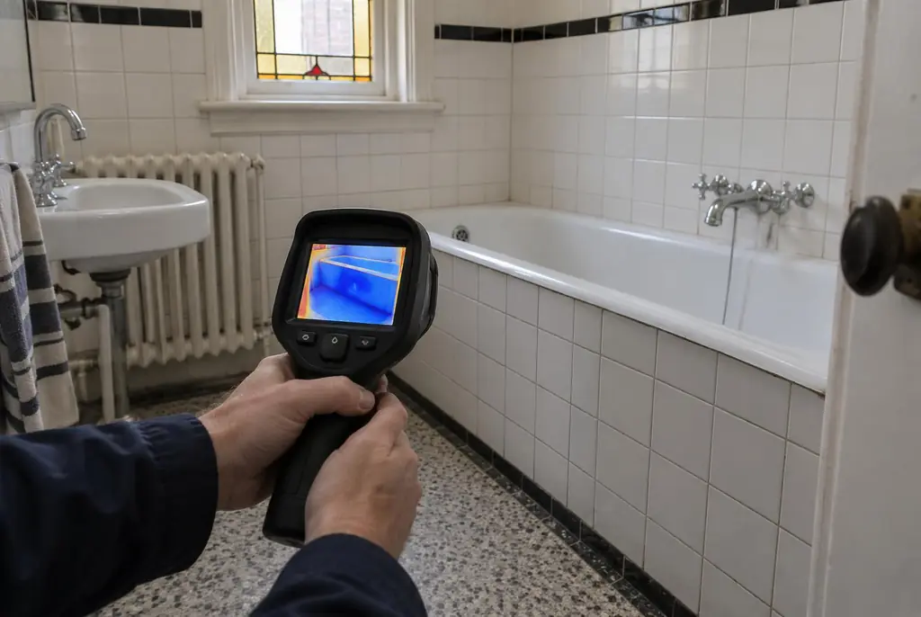 Lekdetectie Castricum – onderzoek in een badkamer van een oudere woning