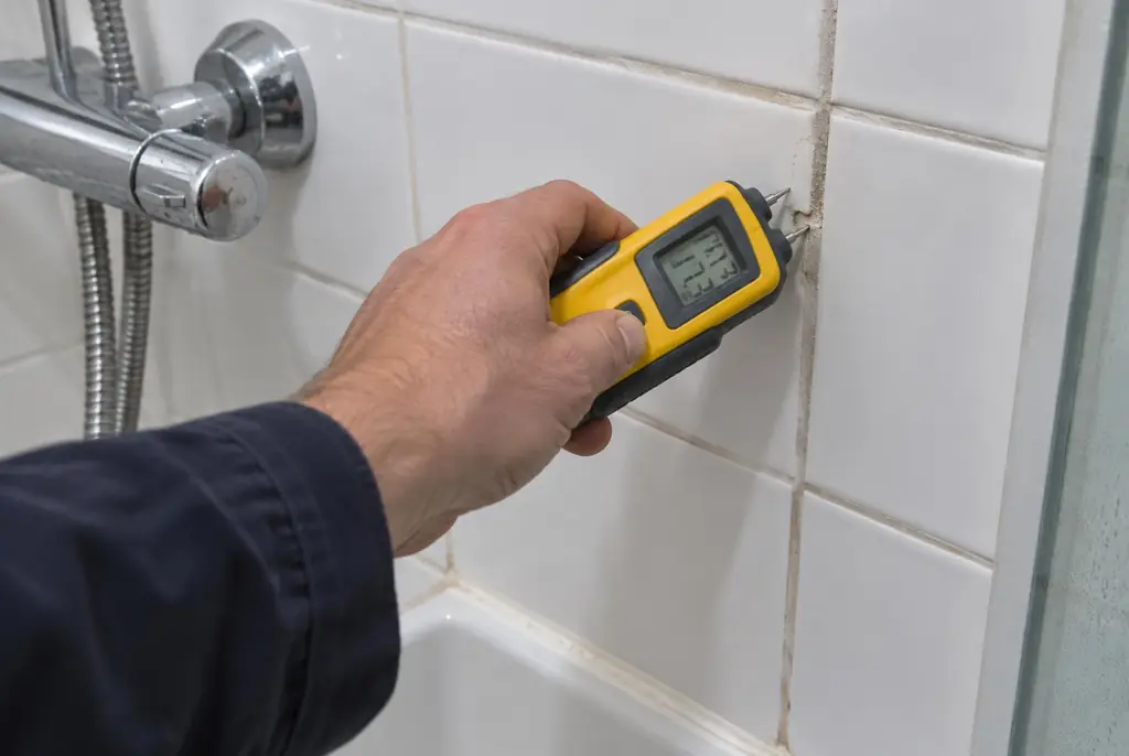 Lekdetectie Castricum – vochtmeter op badkamertegels bij de douche